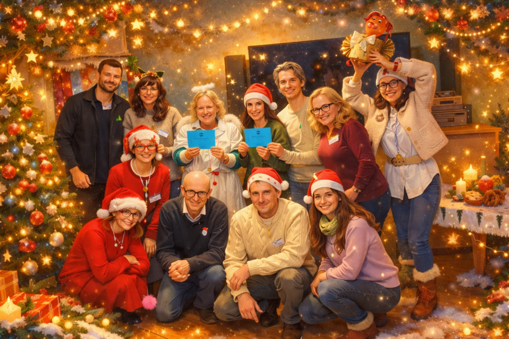 Weihnachtsfeier 2025 Kölner Sprechbar Gruppenbild