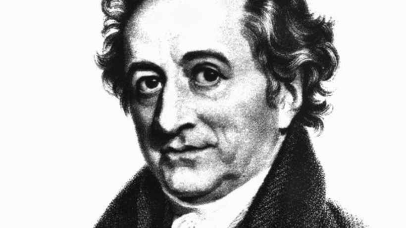 Schwarz-weißes Porträt von Johann Wolfgang von Goethe als Motivbild zum Reim-Abend der Kölner Sprechbar am 10.02.2016.