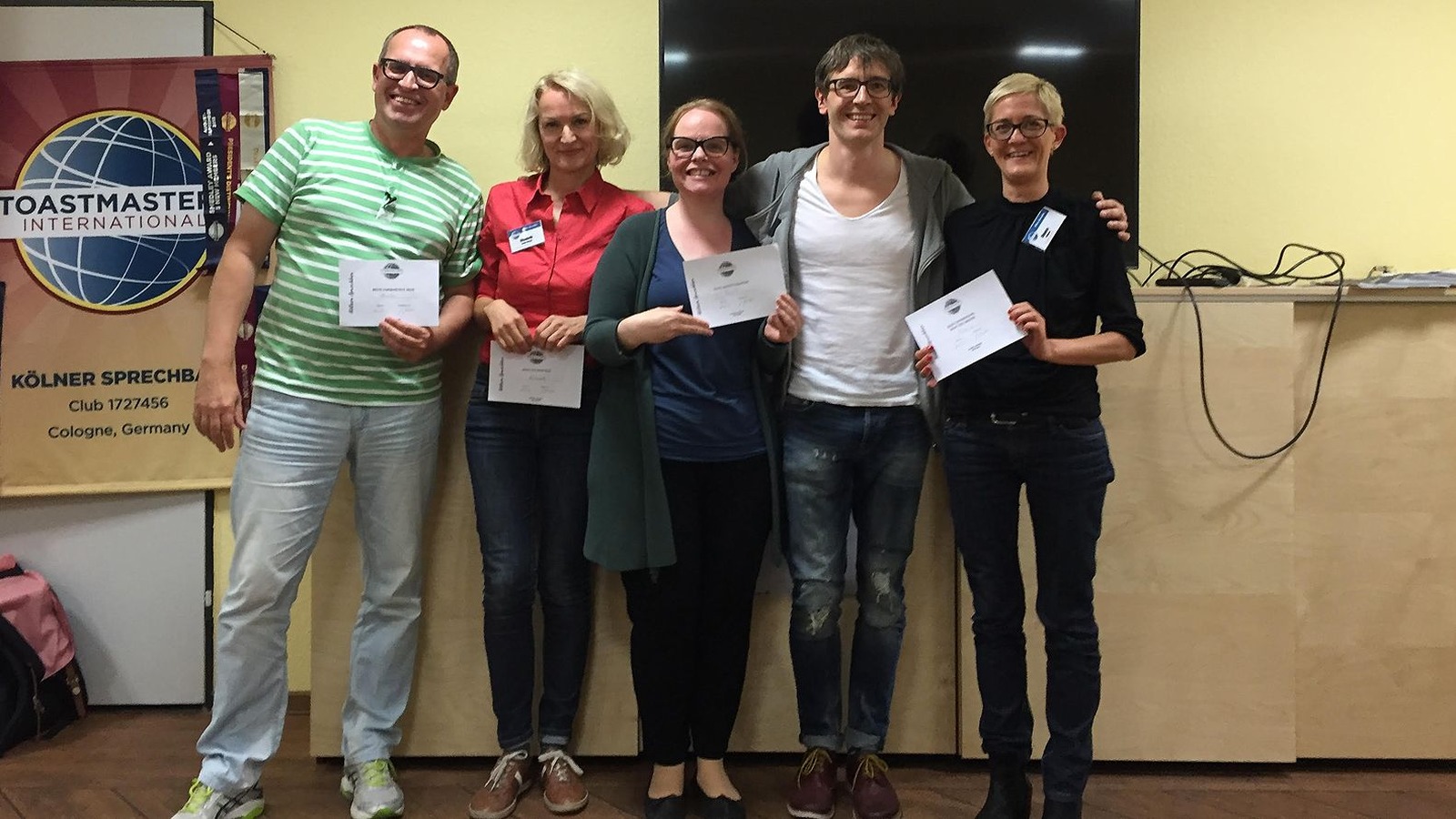 Siegerfoto des Clubabends Hollywood wir kommen der Kölner Sprechbar zum Thema Video für Toastmaster.
