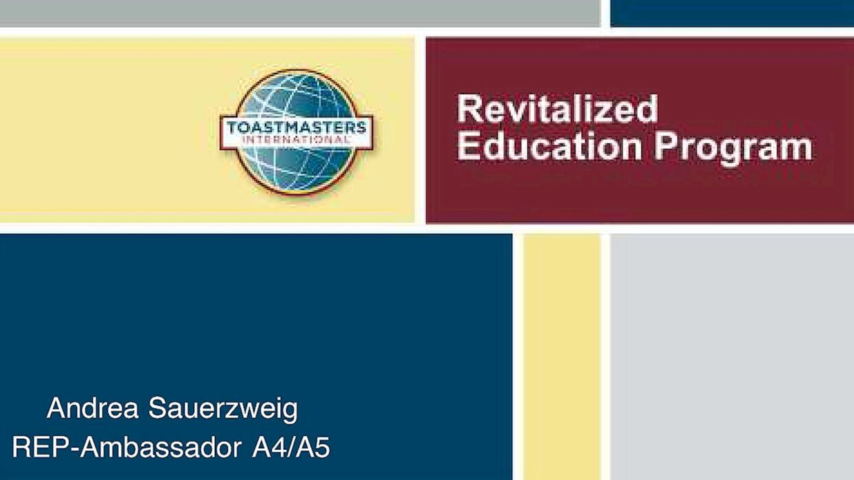 Präsentationsfolie zum Educational über das Revitalised Education Program bei der Kölner Sprechbar.