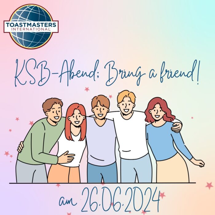 Grafik mit dem Schriftzug Bring a Friend zum Motto des Clubabends