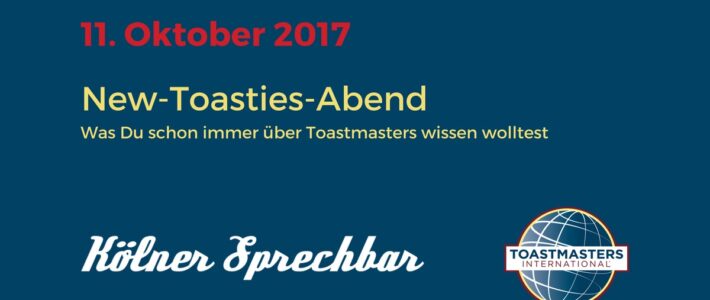 Der New-Toasties-Abend-Nachbericht Ankündigungsgrafik zum New-Toasties-Abend der Kölner Sprechbar am 11.10.2017.