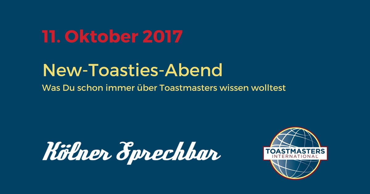 Ankündigungsgrafik zum New-Toasties-Abend der Kölner Sprechbar am 11.10.2017.