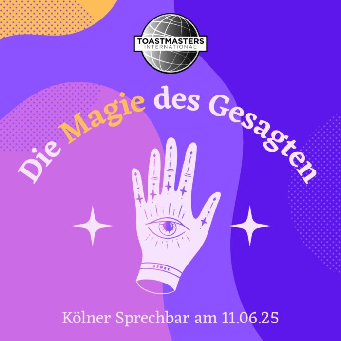 Grafik mit dem Schriftzug Magie des Gesagten zum Motto des Clubabends