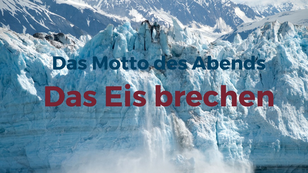 Ankündigungsgrafik "Eisbrecher-Spezial-Meeting" der Kölner Sprechbar zum Clubabend am 28.03.2018.