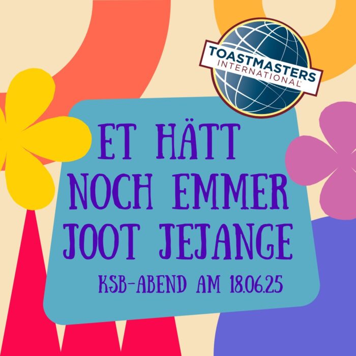 Grafik mit dem Schriftzug Et hätt noch emmer joot jejange zum Motto des Clubabends