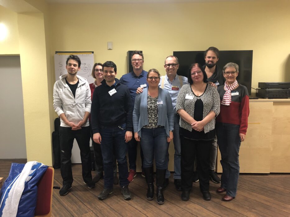 Dokumentarisches Bild vom Clubabend Humor-Workshop trotz Schnee der Kölner Sprechbar.