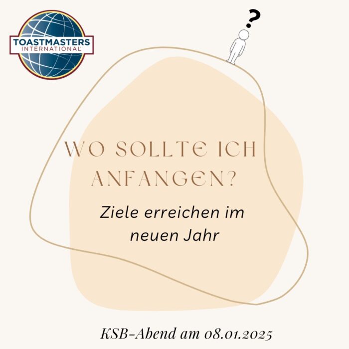 Grafik mit dem Schriftzug Anfangen zum Motto des Clubabends