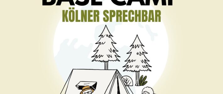Grafik mit dem Schriftzug Base Camp zum Motto des Clubabends