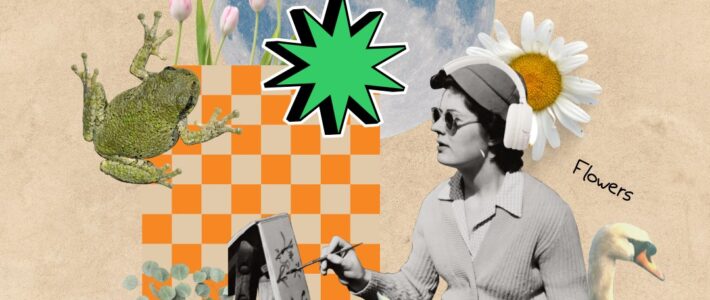Grafik mit dem Schriftzug Be Spontaneous zum Motto des Clubabends