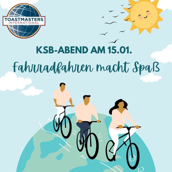 Grafik mit dem Schriftzug Fahrradfahren macht Spaß zum Motto des Clubabends