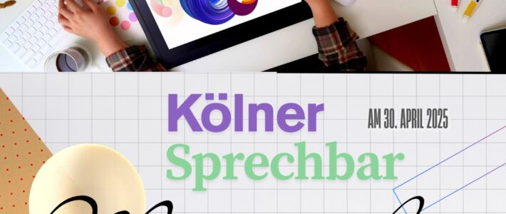 Toastmasters Abend in der Kölner Sprechbar am 30. April 2025: „Mitgestalten“ Grafik mit dem Schriftzug Mitgestalten zum Motto des Clubabends
