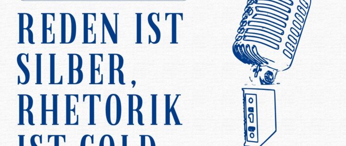 Grafik mit dem Schriftzug Rhetorik zum Motto des Clubabends