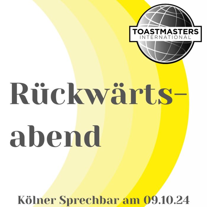 Grafik mit dem Schriftzug Rückwärtsabend zum Motto des Clubabends