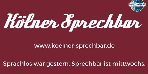 Wendepunkte Burgunderrote Titelgrafik der Kölner Sprechbar mit Clublogo und Website-Adresse.