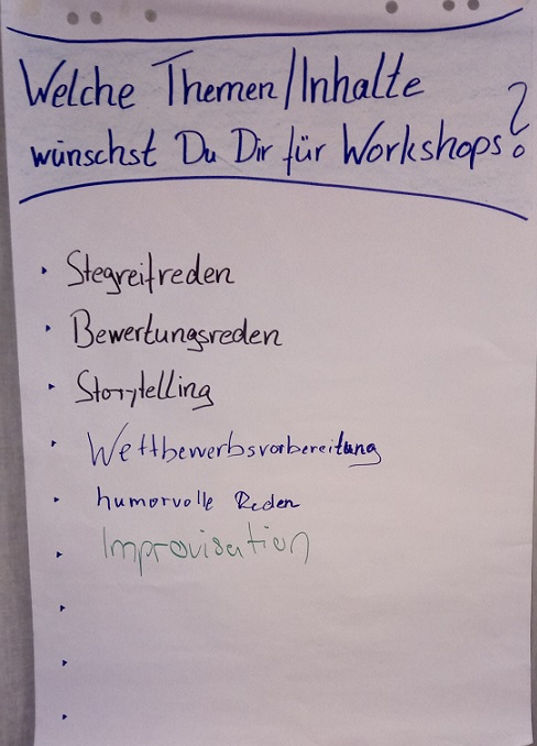 Mitglieder der Kölner Sprechbar während des Workshop-Abends im Gespräch.