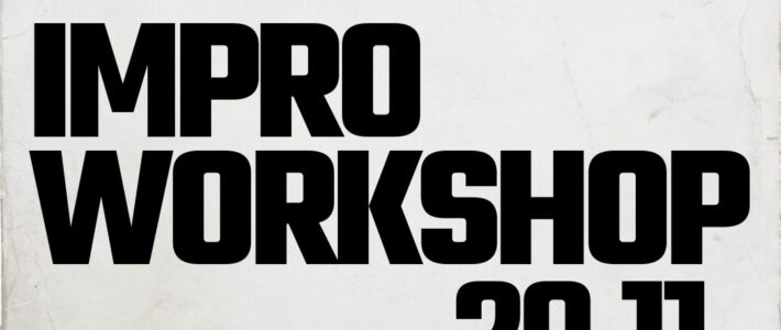 Toastmasters Meeting am 20.11.24 in der Sprechbar: Impro mit Katharina W. Grafik mit dem Schriftzug Impro-Workshop zum Motto des Clubabends