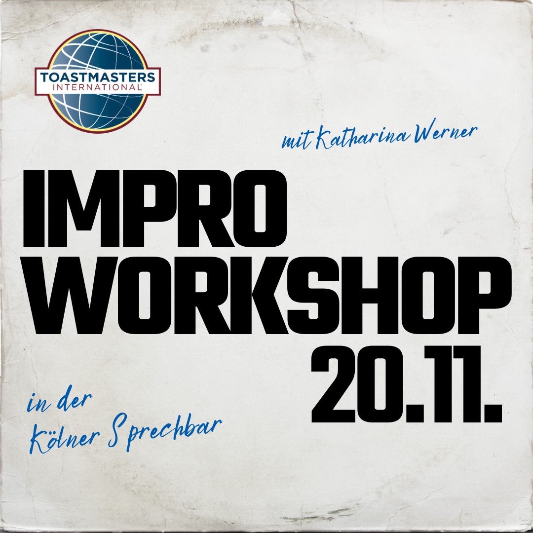 Grafik mit dem Schriftzug Impro-Workshop zum Motto des Clubabends